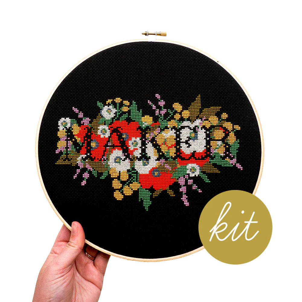 Junebug & Darlin - 10" Inch Cross Stitch Kit - Maker