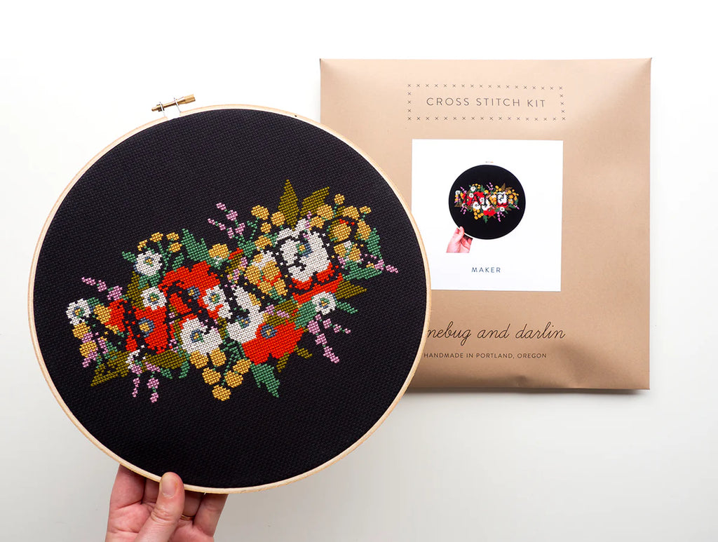 Junebug & Darlin - 10" Inch Cross Stitch Kit - Maker