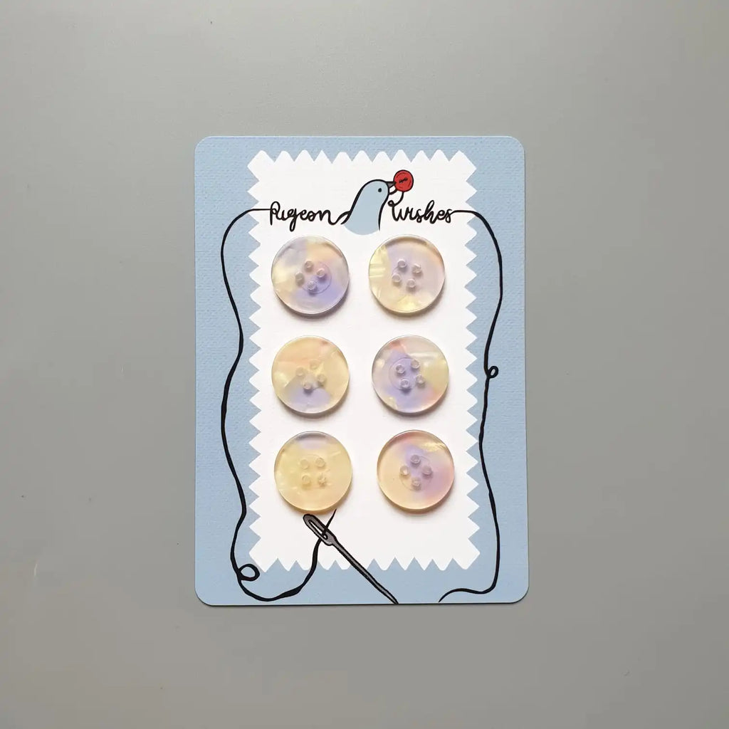 Pigeon Wishes - 25mm Button Card - Various Colors