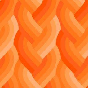 Woven pattern with orange and red colors on a red background fabric