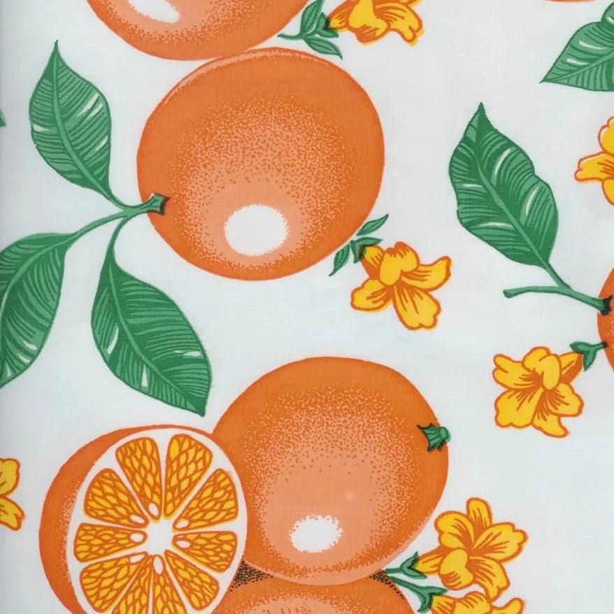 Oil Cloth - Oranges - White