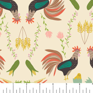 Phoebe Fabrics - Chicken Scratch - Something To Crow About