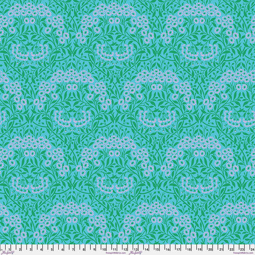 Free Spirit - Kaffe Fassett x The Original Morris & Co. - Michaelmas Daisy - Aqua