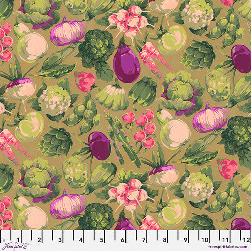 Free Spirit Fabrics - Garden Veggies - Garden - Gold