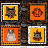 SALE - Free Spirit Fabrics - Panel - Costumes & Cobwebs - Cat Costumes