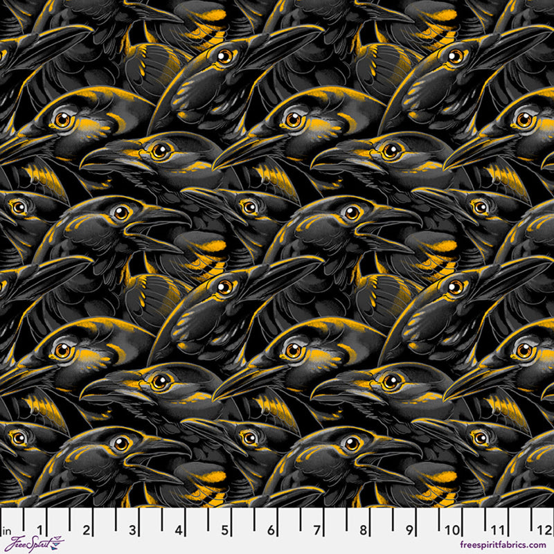 Free Spirit Fabrics - Chain Mail - Crows - Black