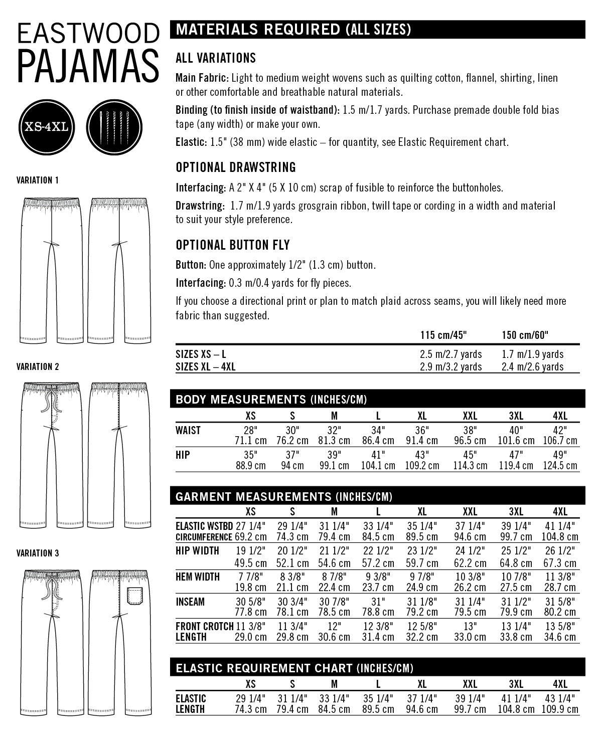 Thread Theory - Eastwood Pajamas - PDF and Printed Pattern