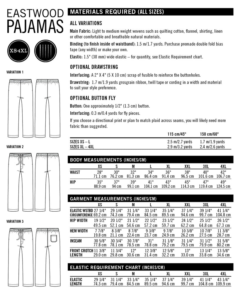 Thread Theory - Eastwood Pajamas - PDF and Printed Pattern