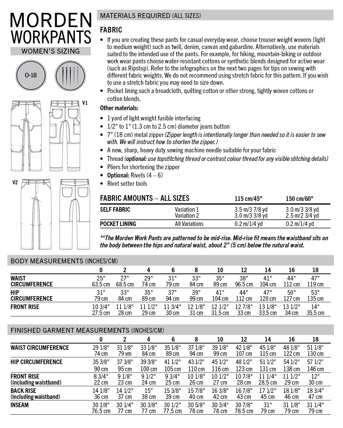 Thread Theory - Morden Pants - PDF and Printed Pattern