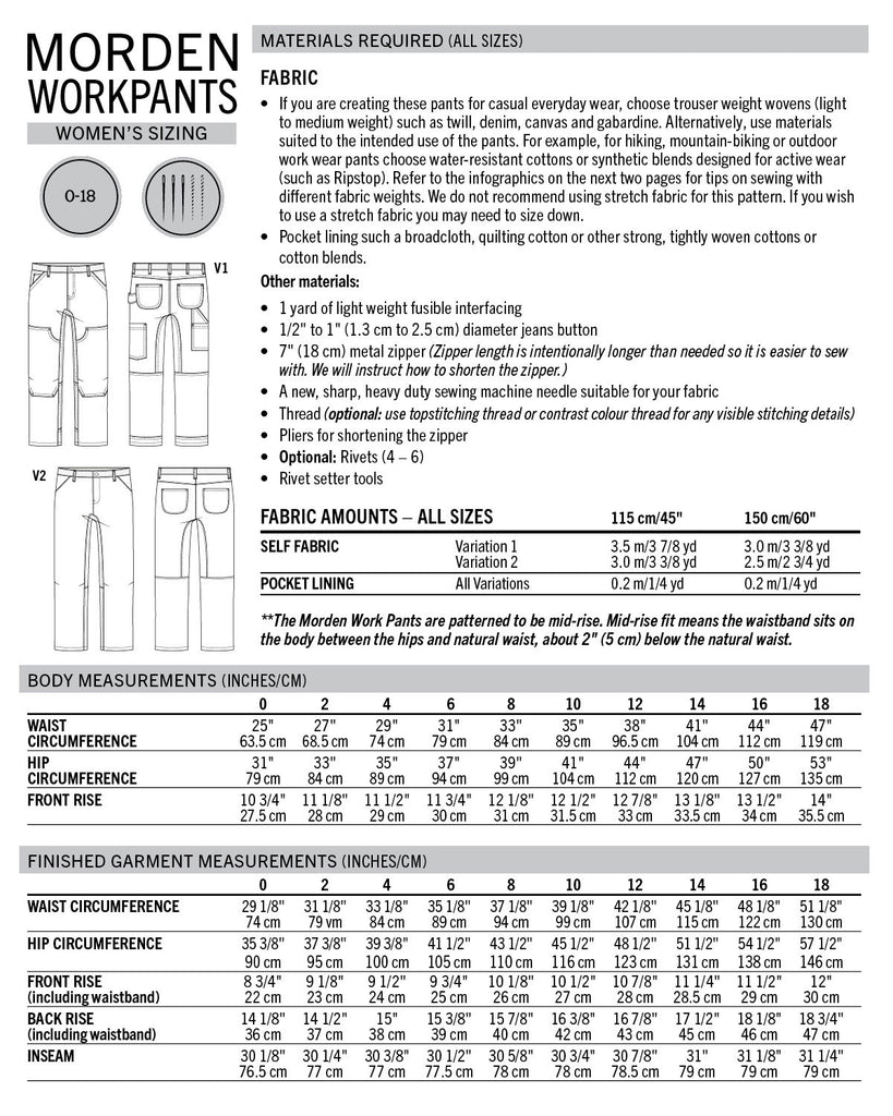 Thread Theory - Morden Pants - PDF and Printed Pattern