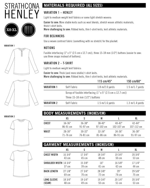 Thread Theory - Strathcona Henley - PDF and Printed Pattern