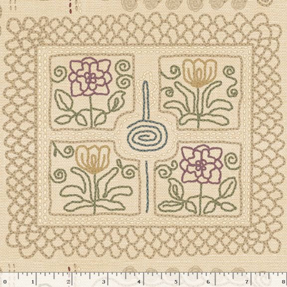 Marcus Fabrics - 108" Quilt Back - Crewel Patchwork