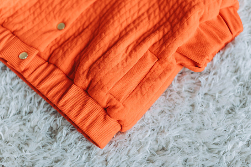 See You at Six - Quilted Knit - Flame Red