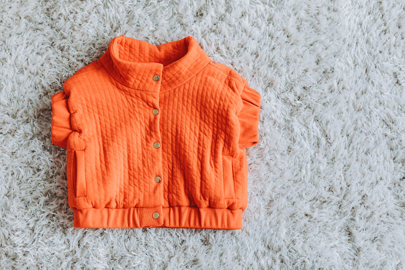 See You at Six - Quilted Knit - Flame Red