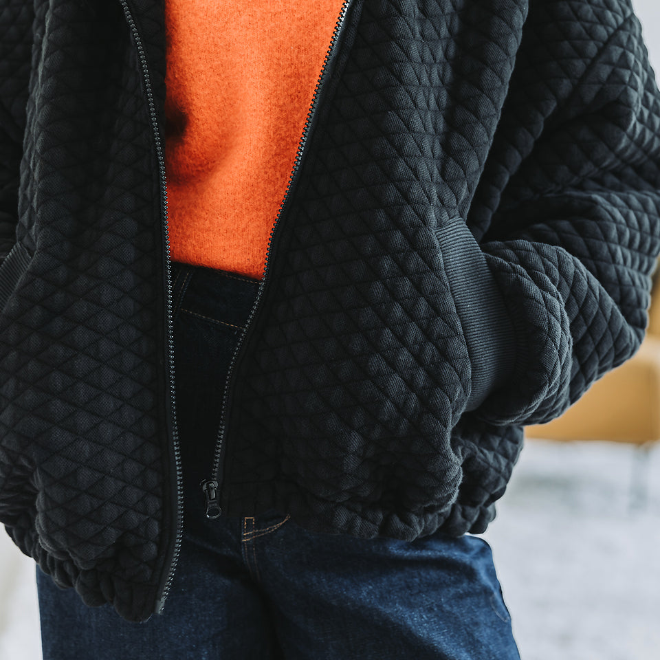 See You at Six - Quilted Piqué Knit - Black