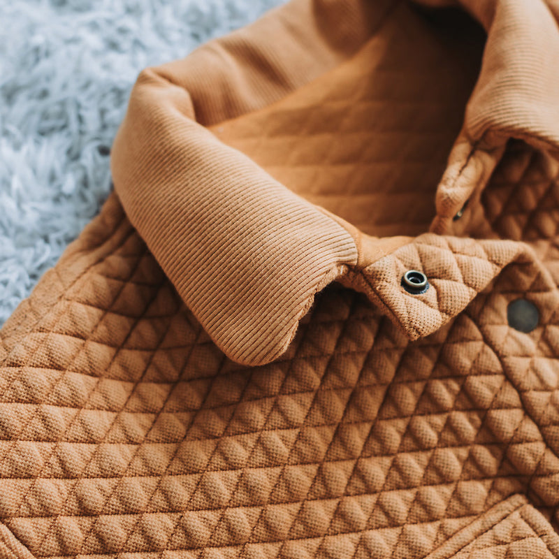 See You at Six - Quilted Piqué Knit - Buckthorn Brown