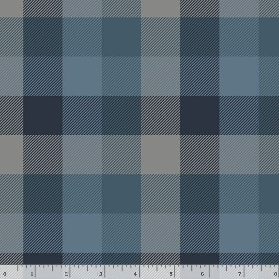 Marcus Fabrics - Cotton Flannel - Primo Plaid - Cool Blues - Indigo