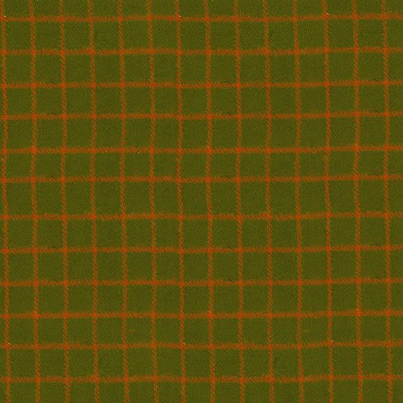 Marcus Fabrics - Flannel - Primo Plaid - Green and Orange Grid