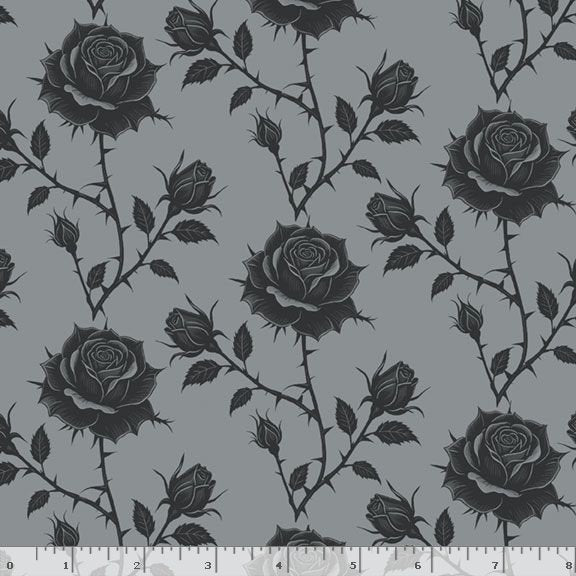 Marcus Fabrics - Simply Wicked - Gray Roses