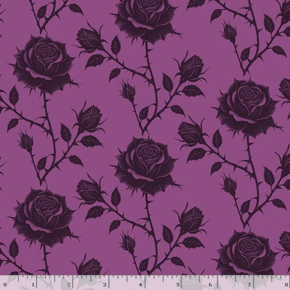 Marcus Fabrics - Simply Wicked - Purple Roses