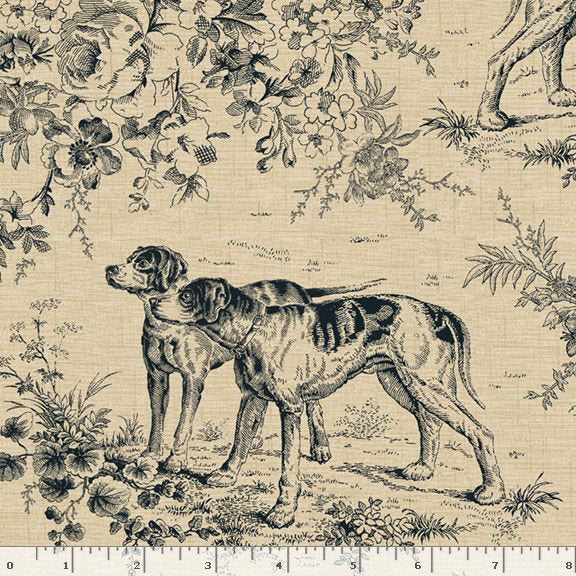 Marcus Fabrics - The Groundskeeper - Tan Hound Toile