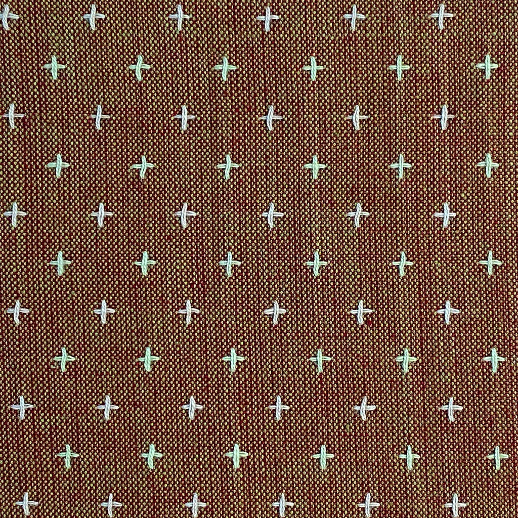 Diamond Textiles - Rustic Homespun Cotton - Plusses - Red Clay