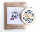 Junebug & Darlin - 5" Cross Stitch Kit - Radical Feminist
