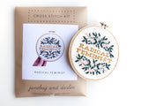 Junebug & Darlin - 5" Cross Stitch Kit - Radical Feminist