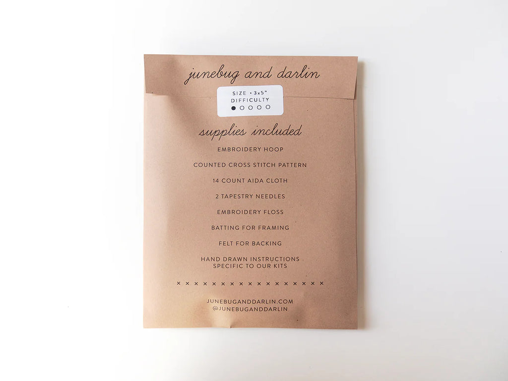Junebug & Darlin - 3.9"x5.5" Oval Cross Stitch Kit - Raise Hell