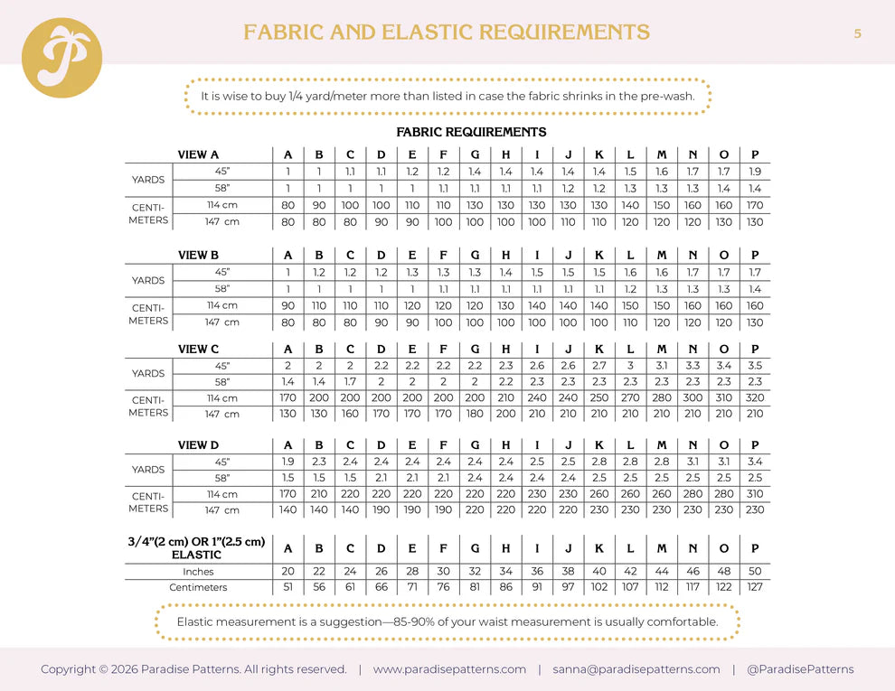 Paradise Patterns - Rose Bottoms - PDF and Printed Pattern