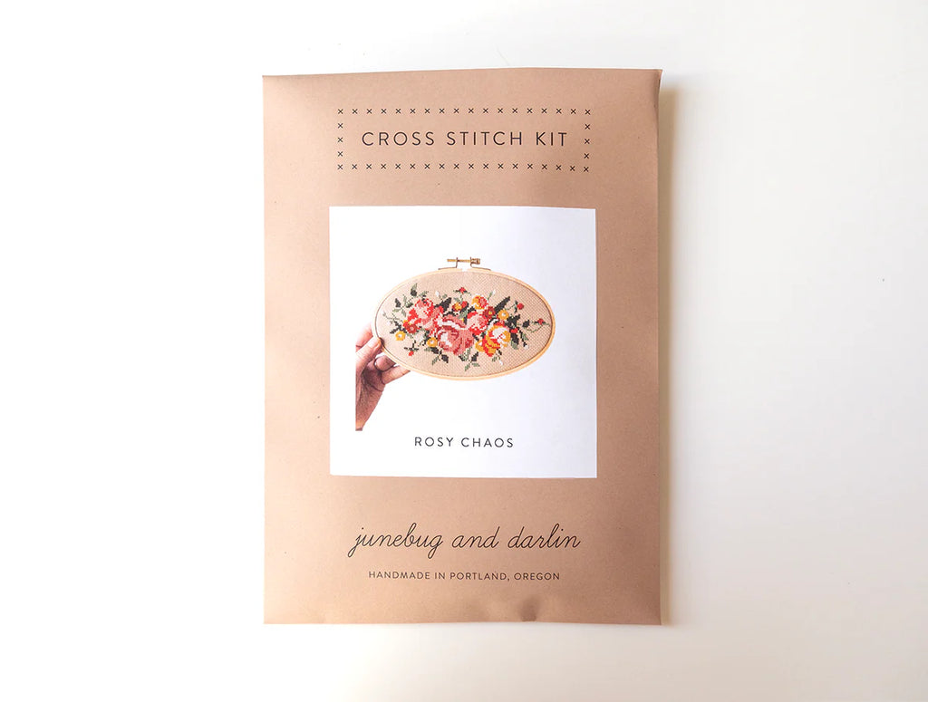 Junebug & Darlin - 5"x8" Oval Cross Stitch Kit - Rosy Chaos