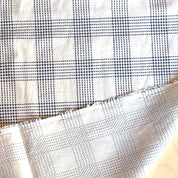 Sevenberry - Cotton Sheeting - Sashiko-Stitched Plaid - White & Navy Plus Sign