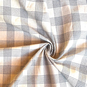 Sevenberry - Cotton Sheeting - Sashiko-Stitched Plaid - White & Navy Plus Sign