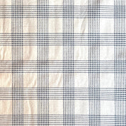 Sevenberry - Cotton Sheeting - Sashiko-Stitched Plaid - White & Navy Plus Sign