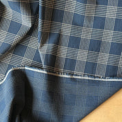 Sevenberry - Cotton Sheeting - Sashiko-Stitched Plaid - Navy & White Plus Sign