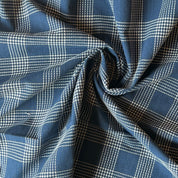 Sevenberry - Cotton Sheeting - Sashiko-Stitched Plaid - Navy & White Plus Sign