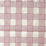Sevenberry - Cotton Sheeting - Sashiko-Stitched Plaid - White & Red Open Squares