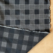 Sevenberry - Cotton Sheeting - Sashiko-Stitched Plaid - Black & White Open Squares