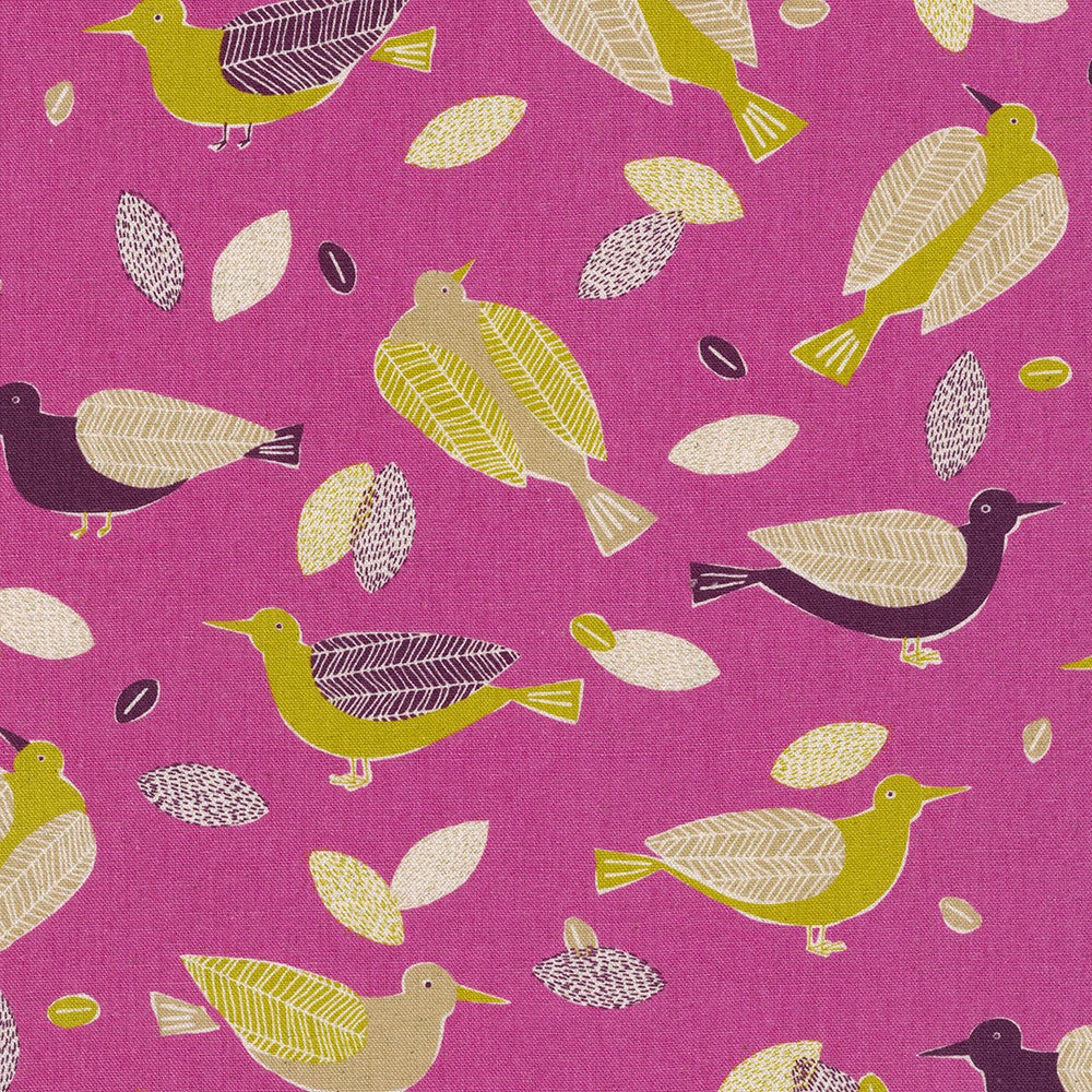 Sevenberry - Cotton Flax Prints - Canvas - Birds - Berry