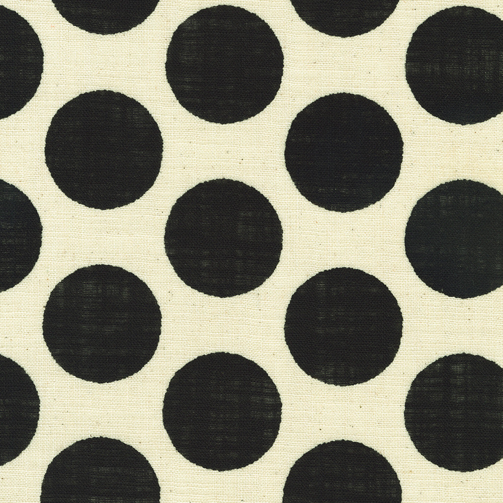 Sevenberry - Cotton Slub Prints - Black & Natural Polka Dot