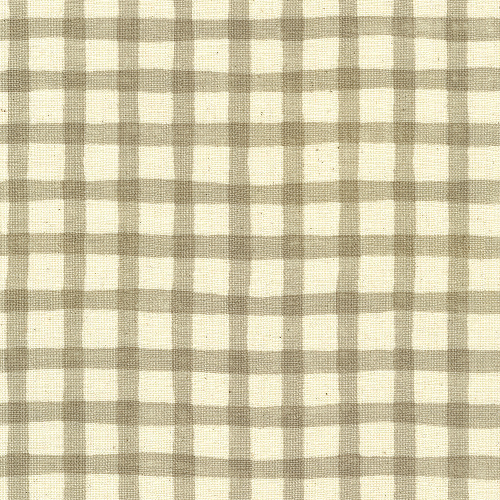 Sevenberry - Cotton Slub Prints - Beige Grid on Ecru