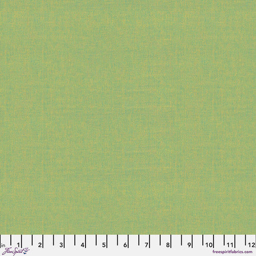 Apple green shot cotton with lighter yellow green undertone