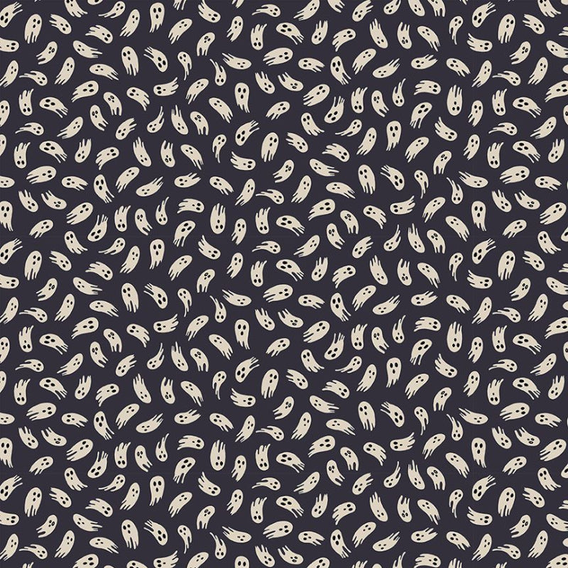 Fabric with ghosts on a dark background