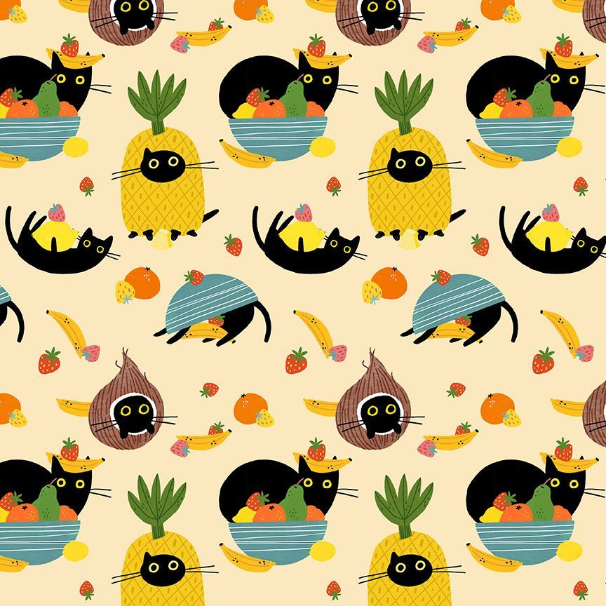 Dear Stella - Furruit Cocktails - Cats in the Furruit Bowl - Cream