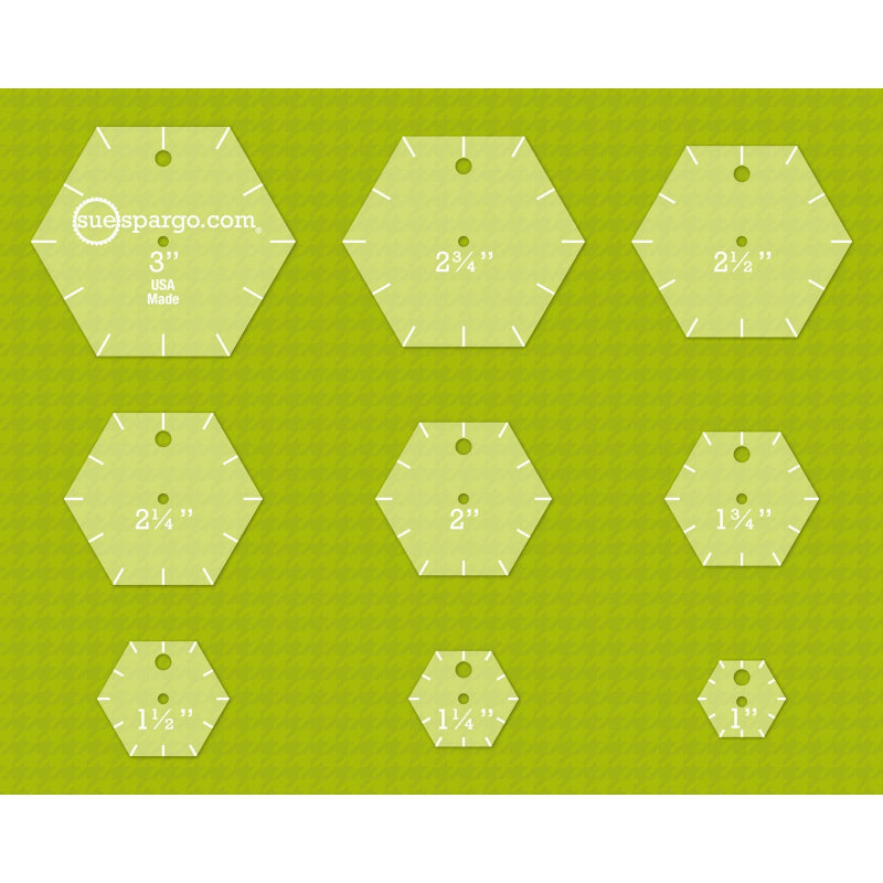 Sue Spargo - Hexagons Easy Template Set - 9 ct
