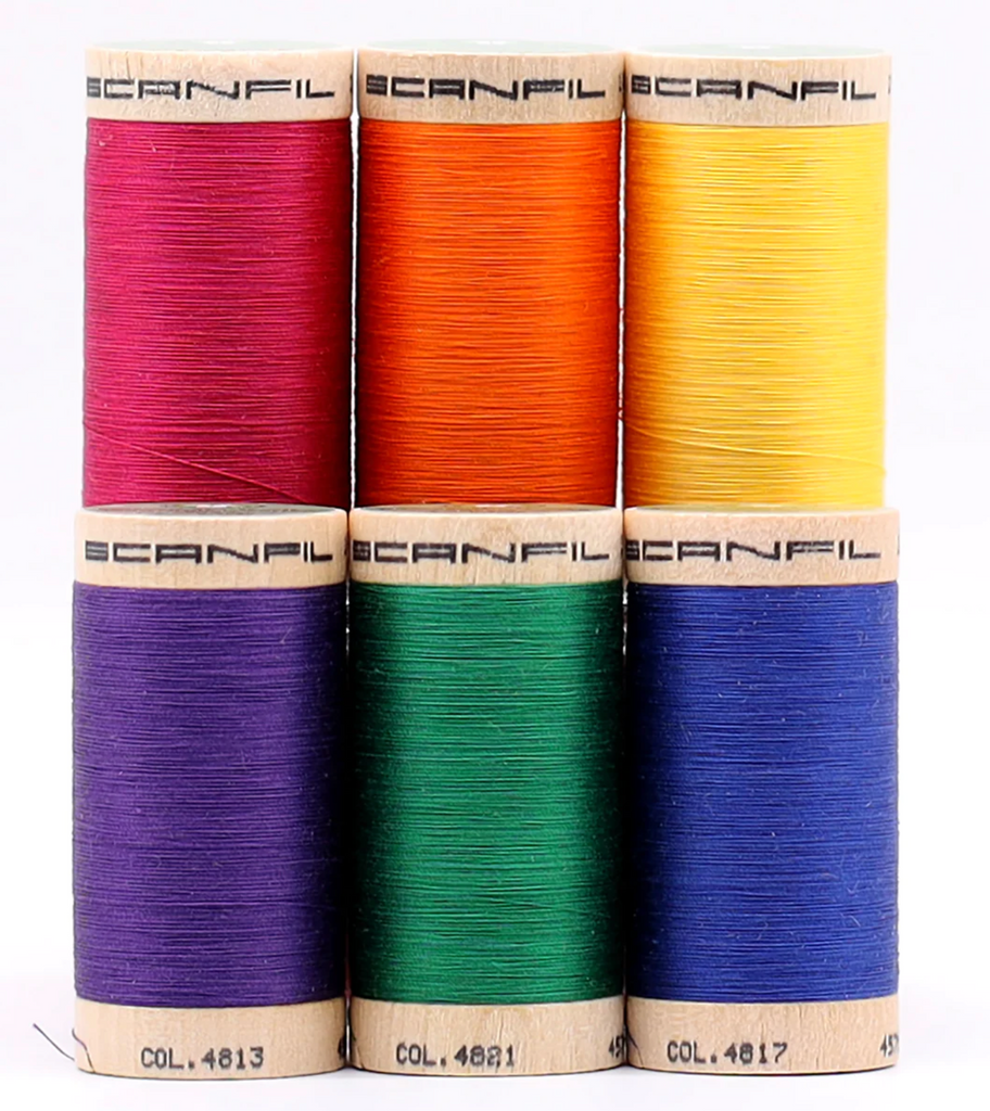 Scanfil - Organic Cotton Thread Set - Jewel Tones - 50wt - 6 Spools