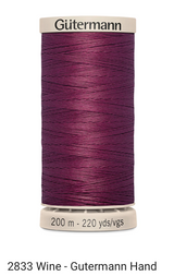 Gütermann Thread - Hand Quilting Cotton - 40 wt - 220 yards - Various