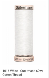 Gütermann Thread - Natural Cotton - 60 weight - 200 meter / 220 yards