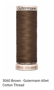 Gütermann Thread - Natural Cotton - 60 weight - 200 meter / 220 yards