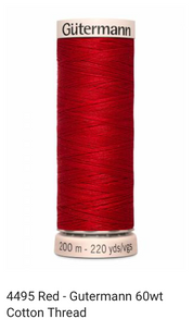 Gütermann Thread - Natural Cotton - 60 weight - 200 meter / 220 yards